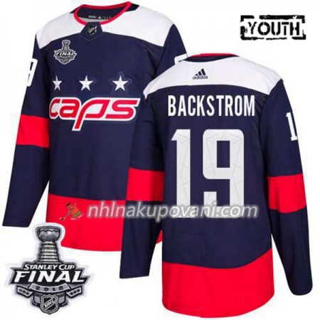 Washington Capitals Dresy Nicklas Backstrom 19 2018 Stanley Cup Final Patch Adidas Stadium Series Authentic - Dětské